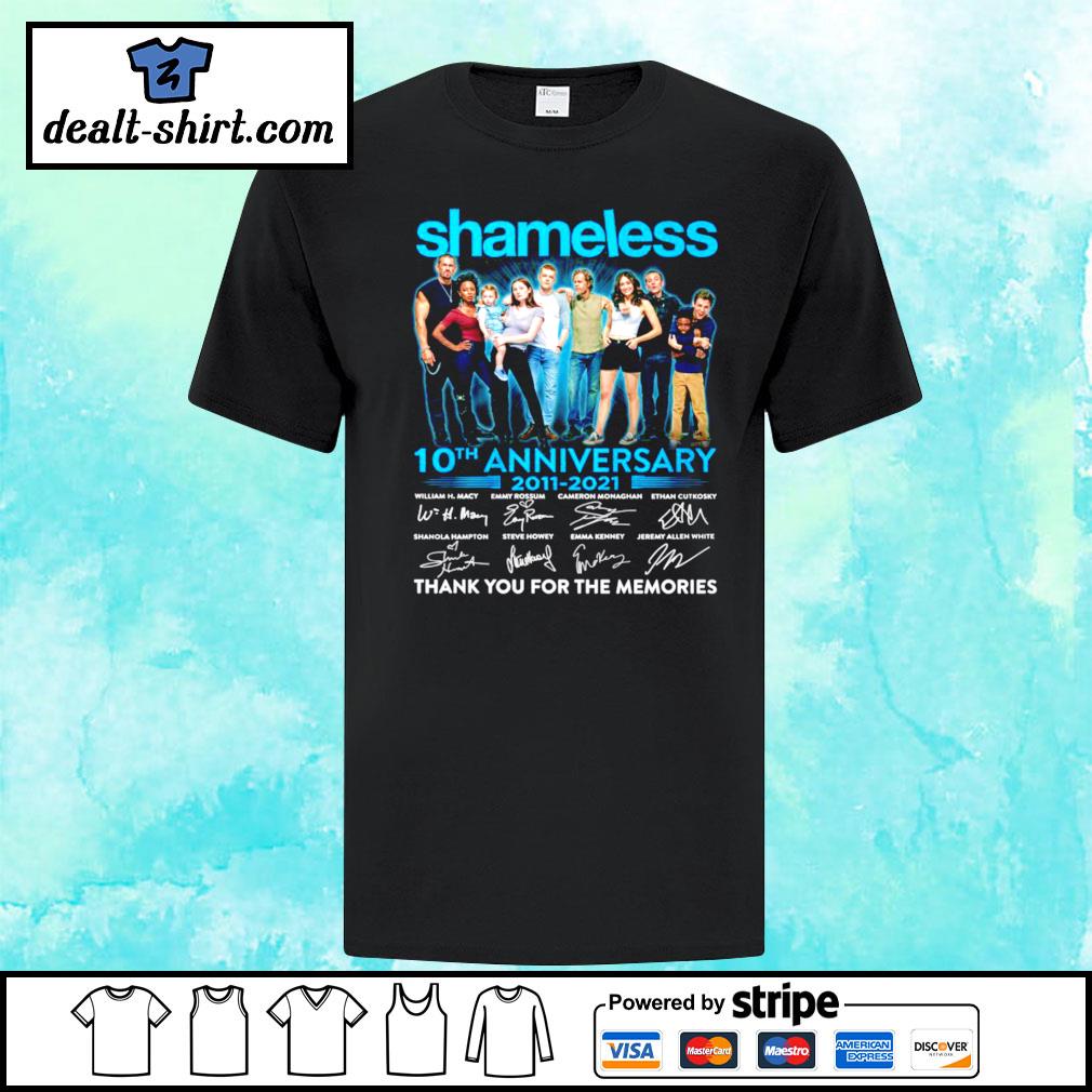 The Shameless 10th Anniversary 2011 2021 Signatures Thank For Memories T Shirt